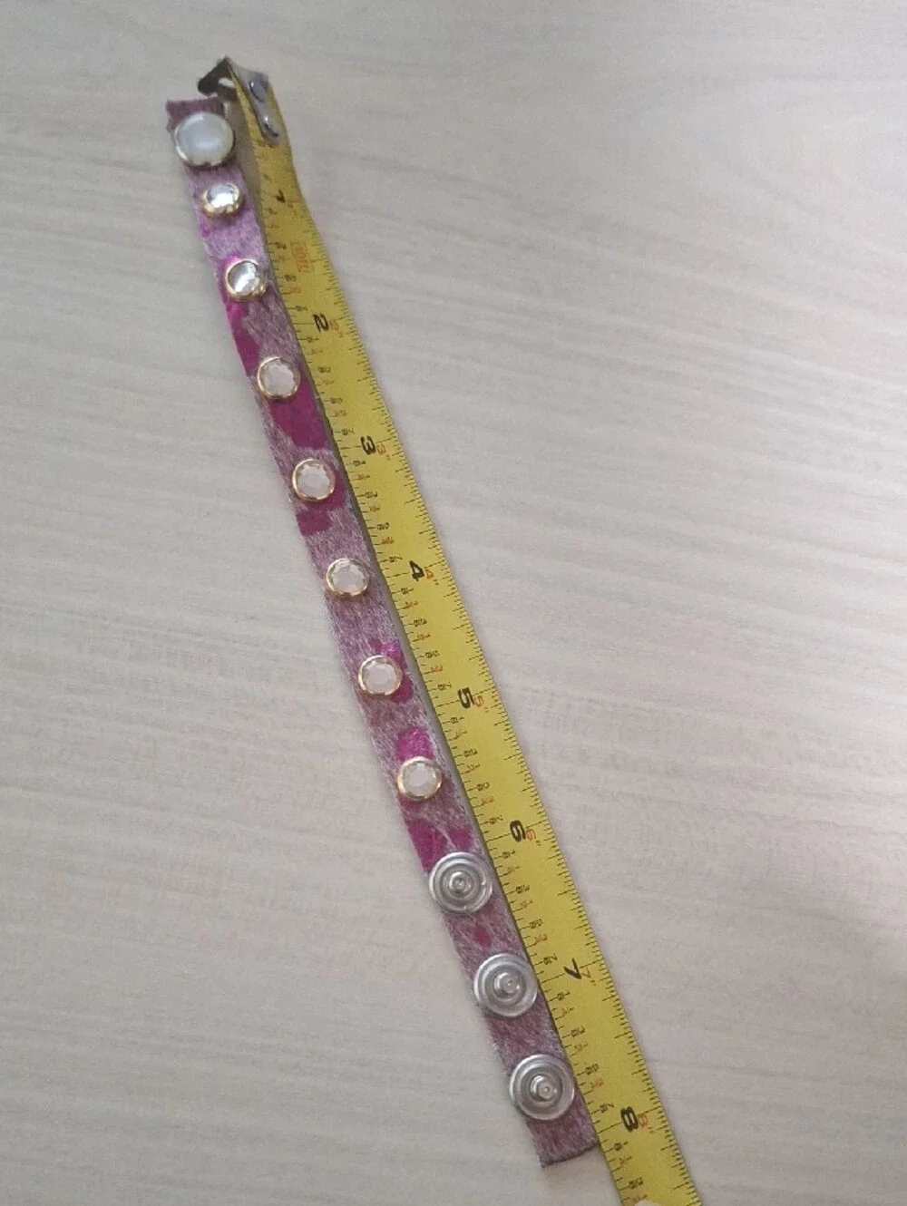 Crystal-Studded Purple Leather Wrap Bracelet